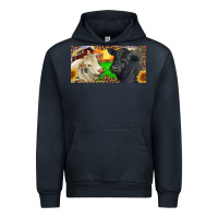 Navy Charolais Bull And Black Angus Bull With Farm Urban Hoodie - RanaPortraitStore