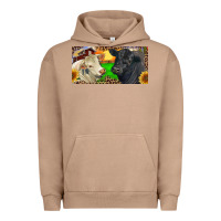 Pigment Burro Charolais Bull And Black Angus Bull With Farm Urban Hoodie - RanaPortraitStore