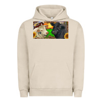 Pigment French Oak Charolais Bull And Black Angus Bull With Farm Urban Hoodie - RanaPortraitStore