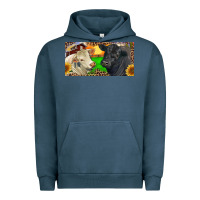 Pigment Midnight Navy Charolais Bull And Black Angus Bull With Farm Urban Hoodie - RanaPortraitStore