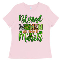 Bubblegum Pink St. Patrick's Blessed women are born in March Ladies Tee - OliviaCreatesArt