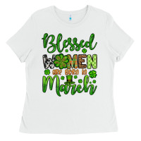 St. Patrick's Blessed Women Are Born In March Ladies Tee | Teevron