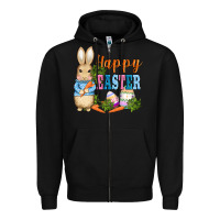 Black easter bunny egg and carrots Zipper Hoodie - AdoDesignShop