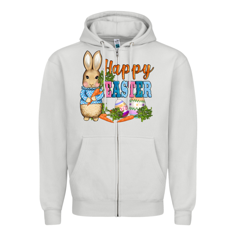 Easter Bunny Egg And Carrots Zipper Hoodie by AdoDesignShop | Teevron