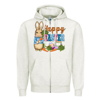 Oatmeal Heather easter bunny egg and carrots Zipper Hoodie - AdoDesignShop