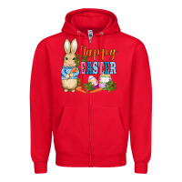 Red easter bunny egg and carrots Zipper Hoodie - AdoDesignShop