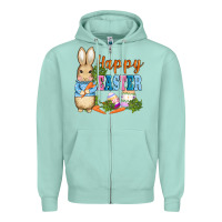 Seafoam easter bunny egg and carrots Zipper Hoodie - AdoDesignShop