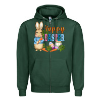 Sports Green easter bunny egg and carrots Zipper Hoodie - AdoDesignShop