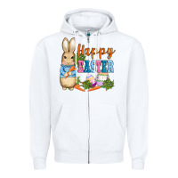 White easter bunny egg and carrots Zipper Hoodie - AdoDesignShop