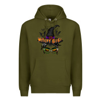 Army Green witchy gigi Premium Hoodie - RacoonDesign