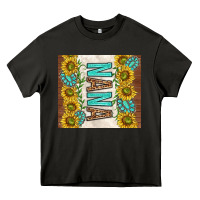 Asphalt nana sunflowers and turquoise gemstones Heavy Core Tee - TumblerDesignByShophia