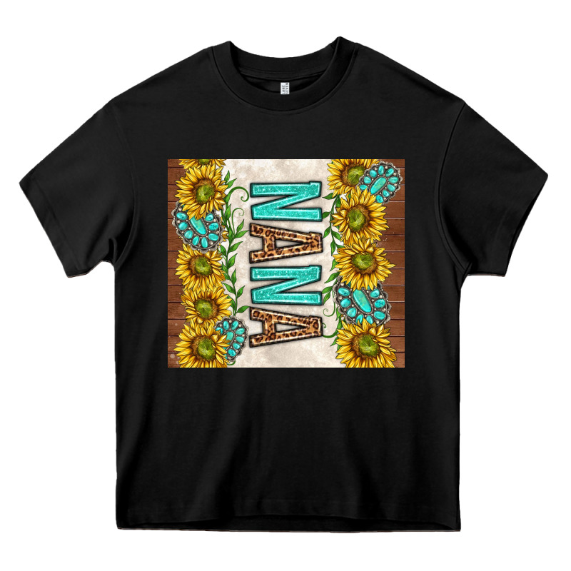 Nana Sunflowers And Turquoise Gemstones Heavy Core Tee by TumblerDesignByShophia | Teevron