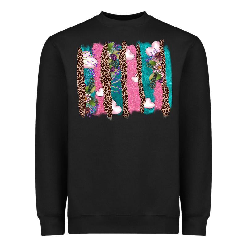 V.d Turquoise Leopard And Flowers  Brushstrokes Heavyweight Sweatshirt by AdoDesignShop | Teevron