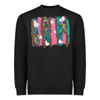 Black v.d turquoise leopard and flowers  brushstrokes Heavyweight Sweatshirt - AdoDesignShop
