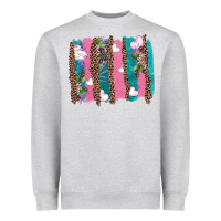 Heather Grey v.d turquoise leopard and flowers  brushstrokes Heavyweight Sweatshirt - AdoDesignShop