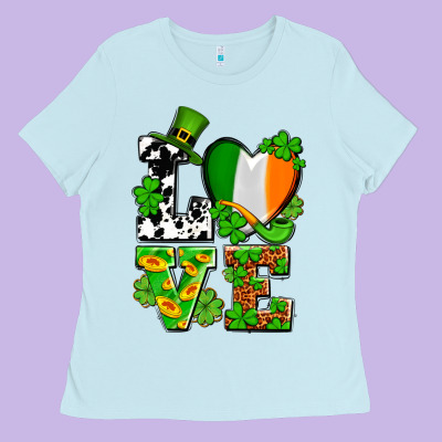 Love St. Patrick's Ladies Tee Designed By Oliviacreatesart