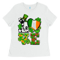 White Love St. Patrick's Ladies Tee - OliviaCreatesArt