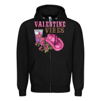 Black valentines day valentine vıbes Zipper Hoodie - AdoDesignShop