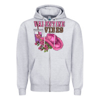 Heather Grey valentines day valentine vıbes Zipper Hoodie - AdoDesignShop