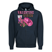Navy valentines day valentine vıbes Zipper Hoodie - AdoDesignShop