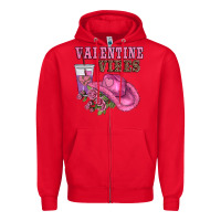 Red valentines day valentine vıbes Zipper Hoodie - AdoDesignShop