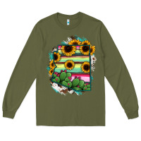 Army Green Arizona Map Sunflower Cactus Serape Long Sleeve Tee - RanaPortraitStore