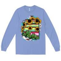 Colony Blue Arizona Map Sunflower Cactus Serape Long Sleeve Tee - RanaPortraitStore