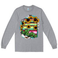 Heather Grey Arizona Map Sunflower Cactus Serape Long Sleeve Tee - RanaPortraitStore