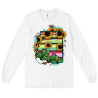 White Arizona Map Sunflower Cactus Serape Long Sleeve Tee - RanaPortraitStore