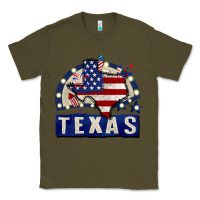 Army Green texas 4th of july Classic Tee - CowGirlArtShop