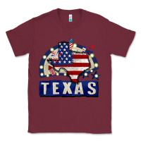 Burgundy texas 4th of july Classic Tee - CowGirlArtShop