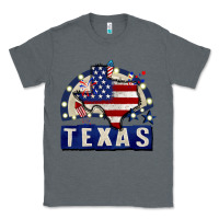 Charcoal Heather texas 4th of july Classic Tee - CowGirlArtShop