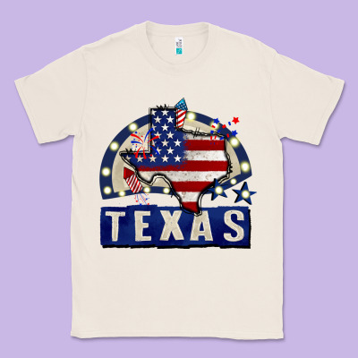 Texas 4th Of July Classic Tee Designed By Cowgirlartshop