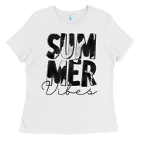 Summer Vibes Black White Cowhide Ladies Tee | Teevron