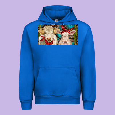 Charolais Bull And Calf Urban Hoodie Designed By Ranaportraitstore