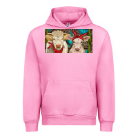 Fuchsia Pink Charolais bull and calf Urban Hoodie - RanaPortraitStore