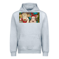 Heather Grey Charolais bull and calf Urban Hoodie - RanaPortraitStore