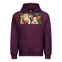 Mauve Wine Charolais bull and calf Urban Hoodie - RanaPortraitStore