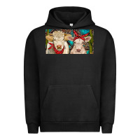 Pigment Black Charolais bull and calf Urban Hoodie - RanaPortraitStore