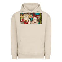 Pigment French Oak Charolais bull and calf Urban Hoodie - RanaPortraitStore