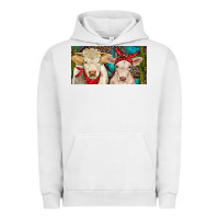 Pigment Lunar Rock Charolais bull and calf Urban Hoodie - RanaPortraitStore