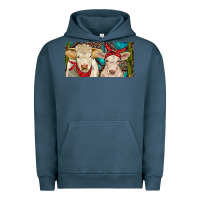 Pigment Midnight Navy Charolais bull and calf Urban Hoodie - RanaPortraitStore