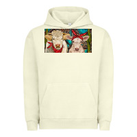 Pigment Pistachio Charolais bull and calf Urban Hoodie - RanaPortraitStore