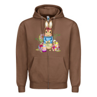 Chestnut easter bunny and eggs Zipper Hoodie - AdoDesignShop