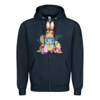 Navy easter bunny and eggs Zipper Hoodie - AdoDesignShop
