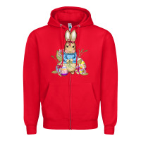 Red easter bunny and eggs Zipper Hoodie - AdoDesignShop
