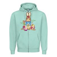 Seafoam easter bunny and eggs Zipper Hoodie - AdoDesignShop