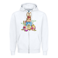 White easter bunny and eggs Zipper Hoodie - AdoDesignShop
