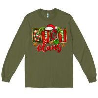 Army Green Christmas Gigi Claus Long Sleeve Tee - FaDigitalArtStudio