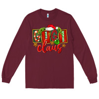 Burgundy Christmas Gigi Claus Long Sleeve Tee - FaDigitalArtStudio